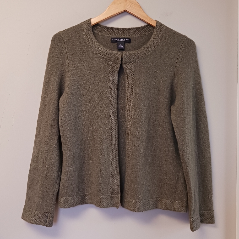 Elena Solano Cashmere Cardigan Sage Green Size L
